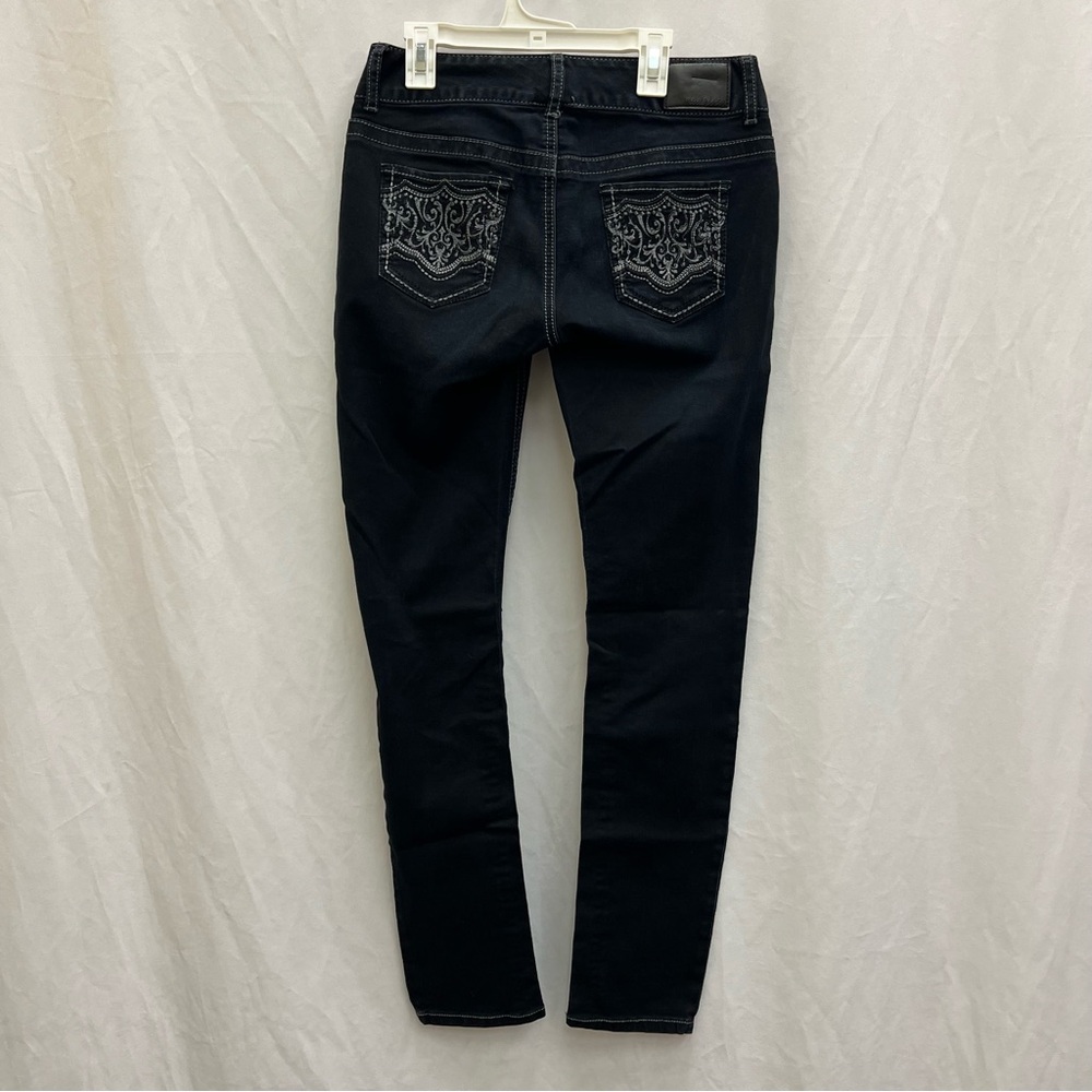 Ultra low rise VINTAGE Maurice’s Black skinny Jeans Stretchy Size S 27inch